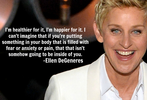 Ellen DeGeneres, λεσβιες, χορτοφαγια, ζωα, βιομηχανια τροφιμων, lesbian, vegan, vegeterian